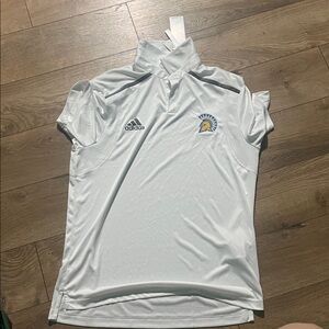 Adidas x SJSU White Polo Shirt with Spartan Logo NEW WITH TAG